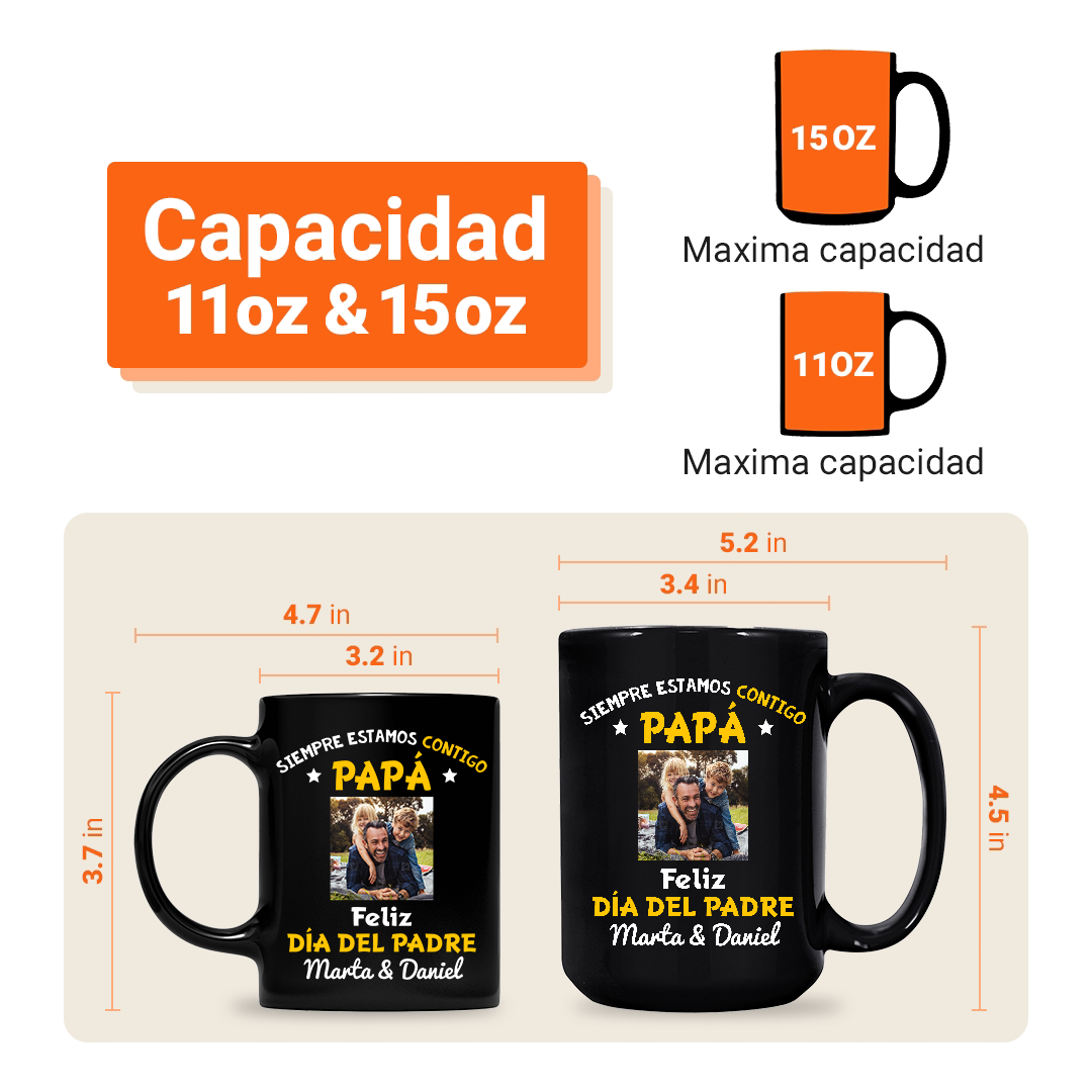 Siempre Estamos Contigo Papá Taza Regalo Para Dia Del Padre