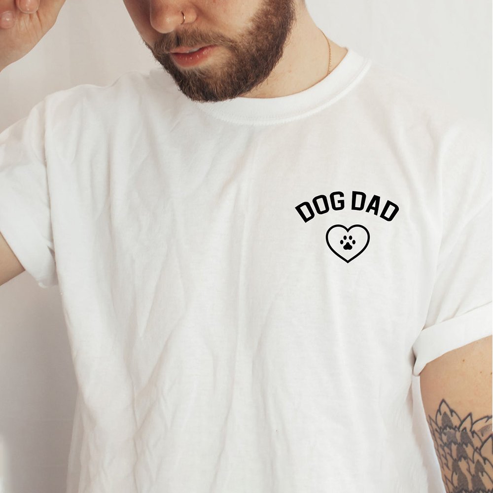 Gift For Dad For Dog Lover Dog Dad With Heart Shirt
