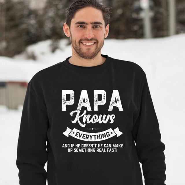 Gifts For Dad For Grandpa Papa Knows Everything Shirt 60Th Gift Funny Father's Day Sweatshirt