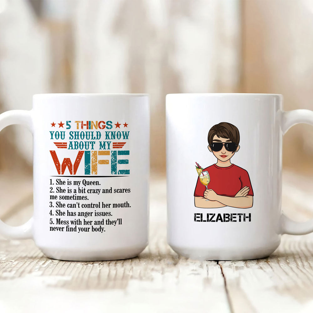 5 Things About My Wife Funny Husband Personalized Mug