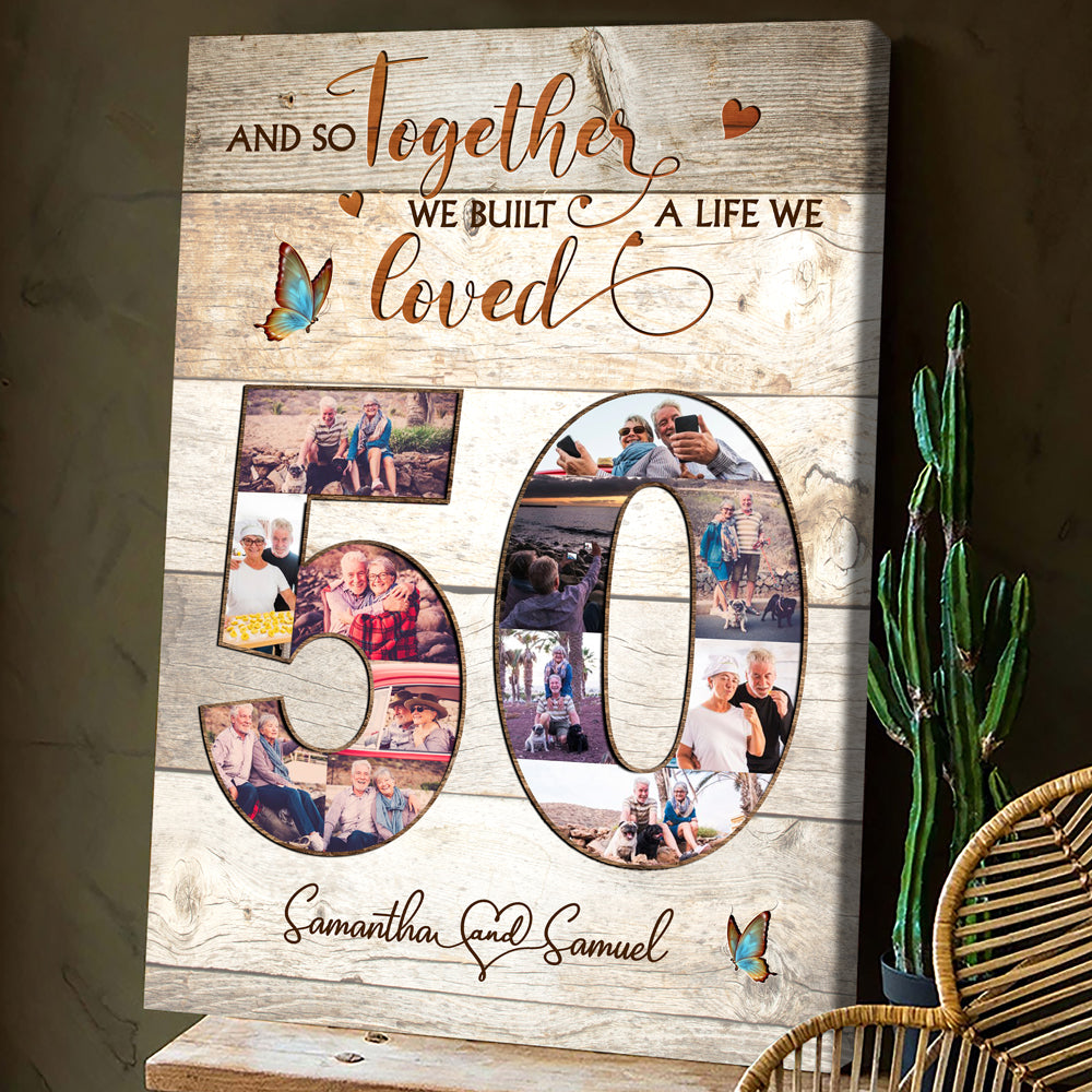 50 Year 50th Wedding Anniversary Built A Life Love Personalized Canvas