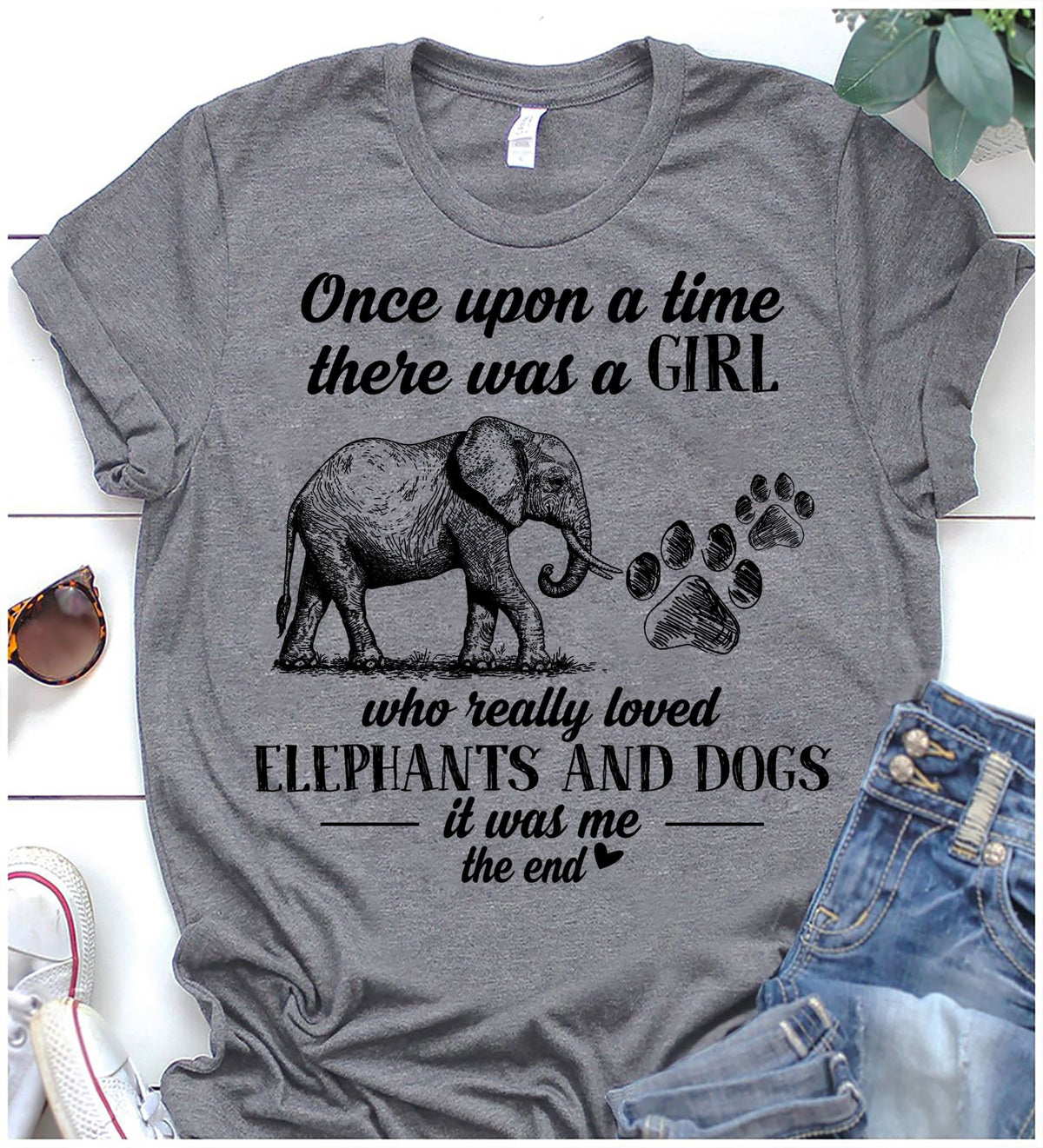 Gifts for dog and elephant lovers A girl who love elephants and dogs shirt