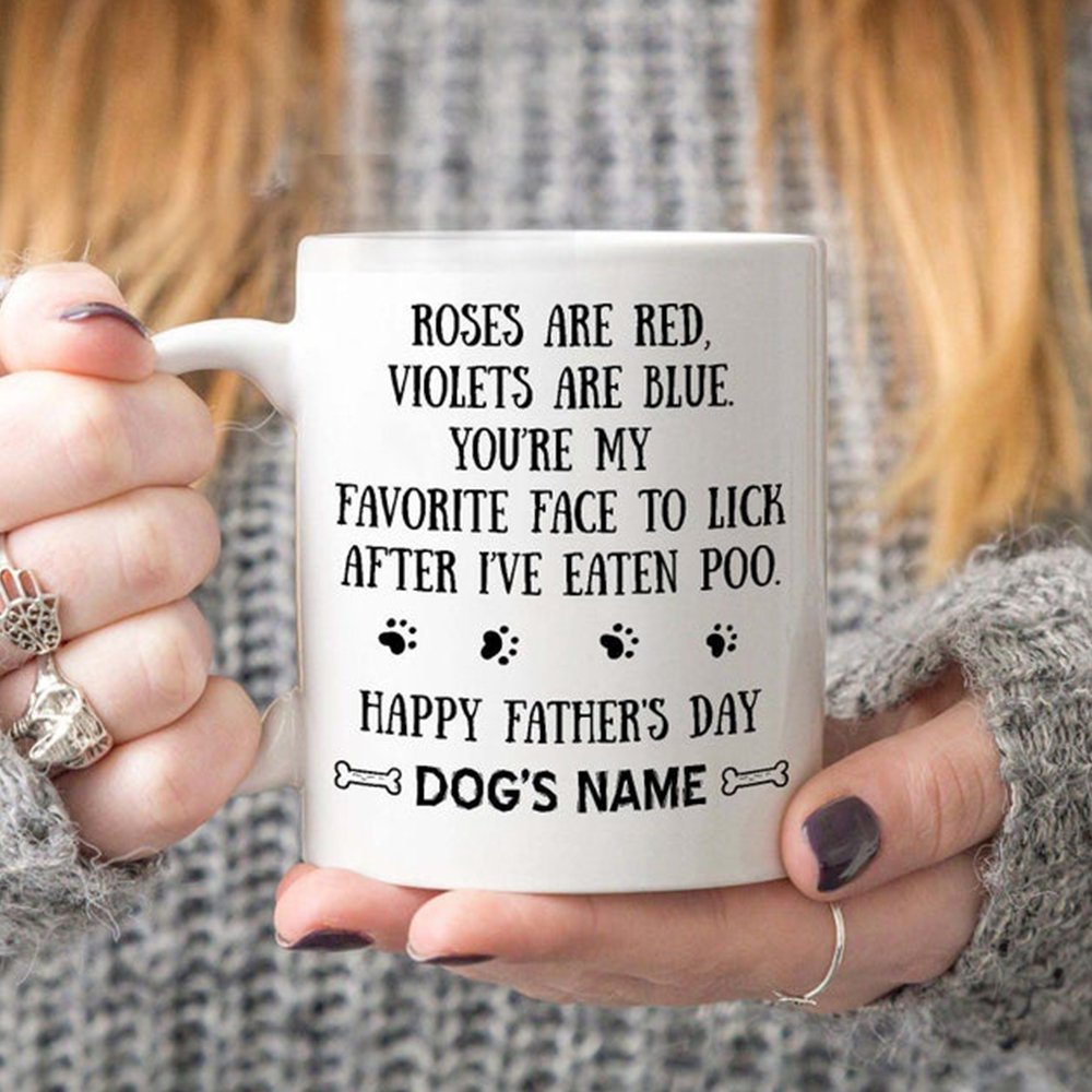 Personalized Gift For Dad For Dog Lover Happy Father's Day Favorite Face To Lick Mug