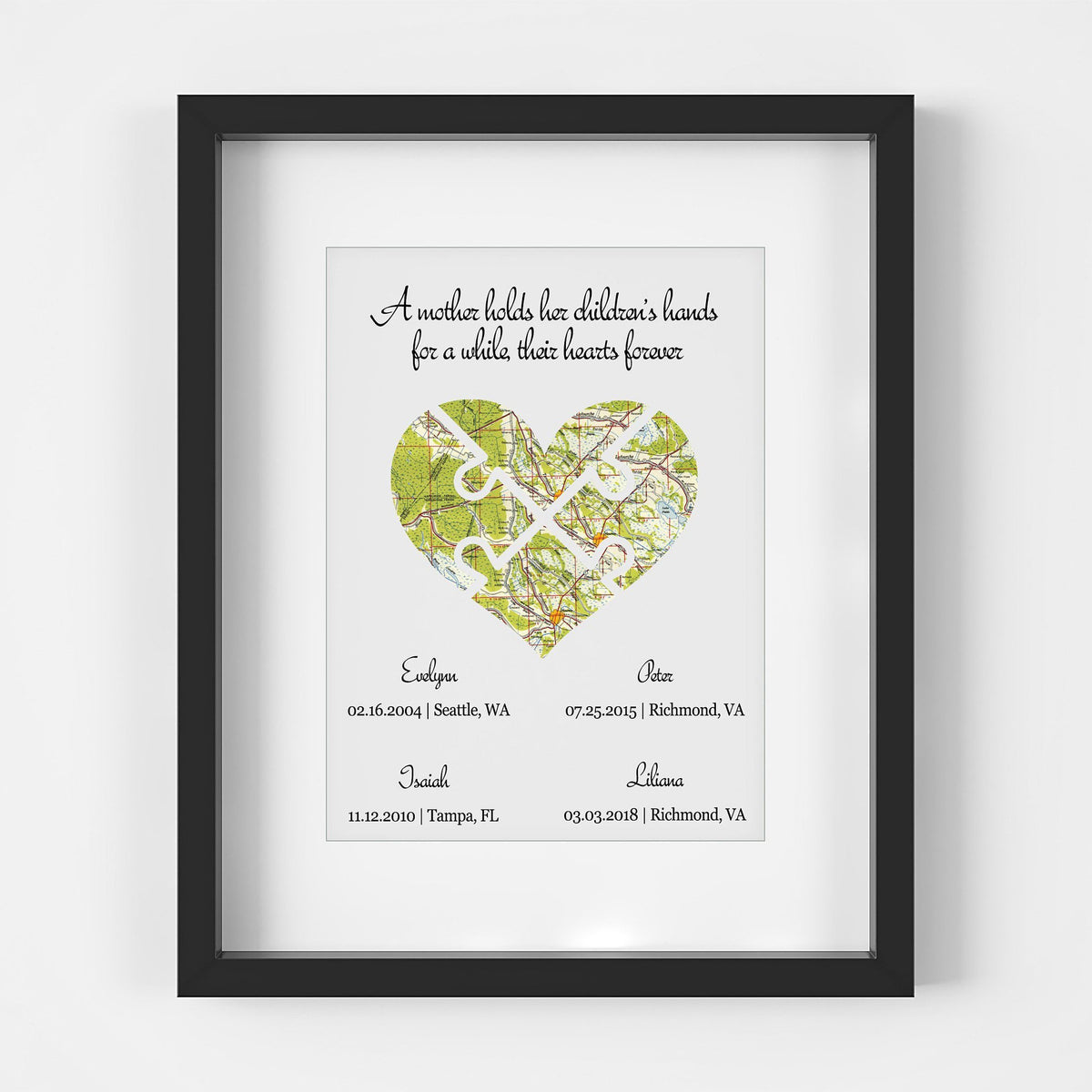 Personalized A Mother Holds Her Children Hands Poster Canvas