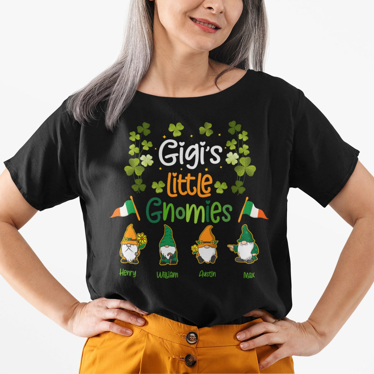 St Patrick's Day Grandma Little Gnomies Funny Personalized TShirt