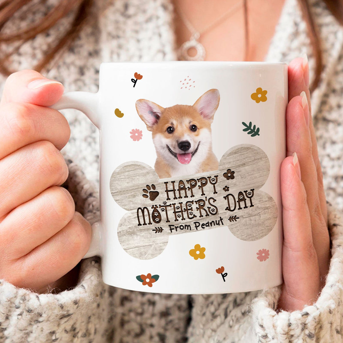 Personalized Dog Mom Mug, Happy Mother's Day Mug for Mom from Dog