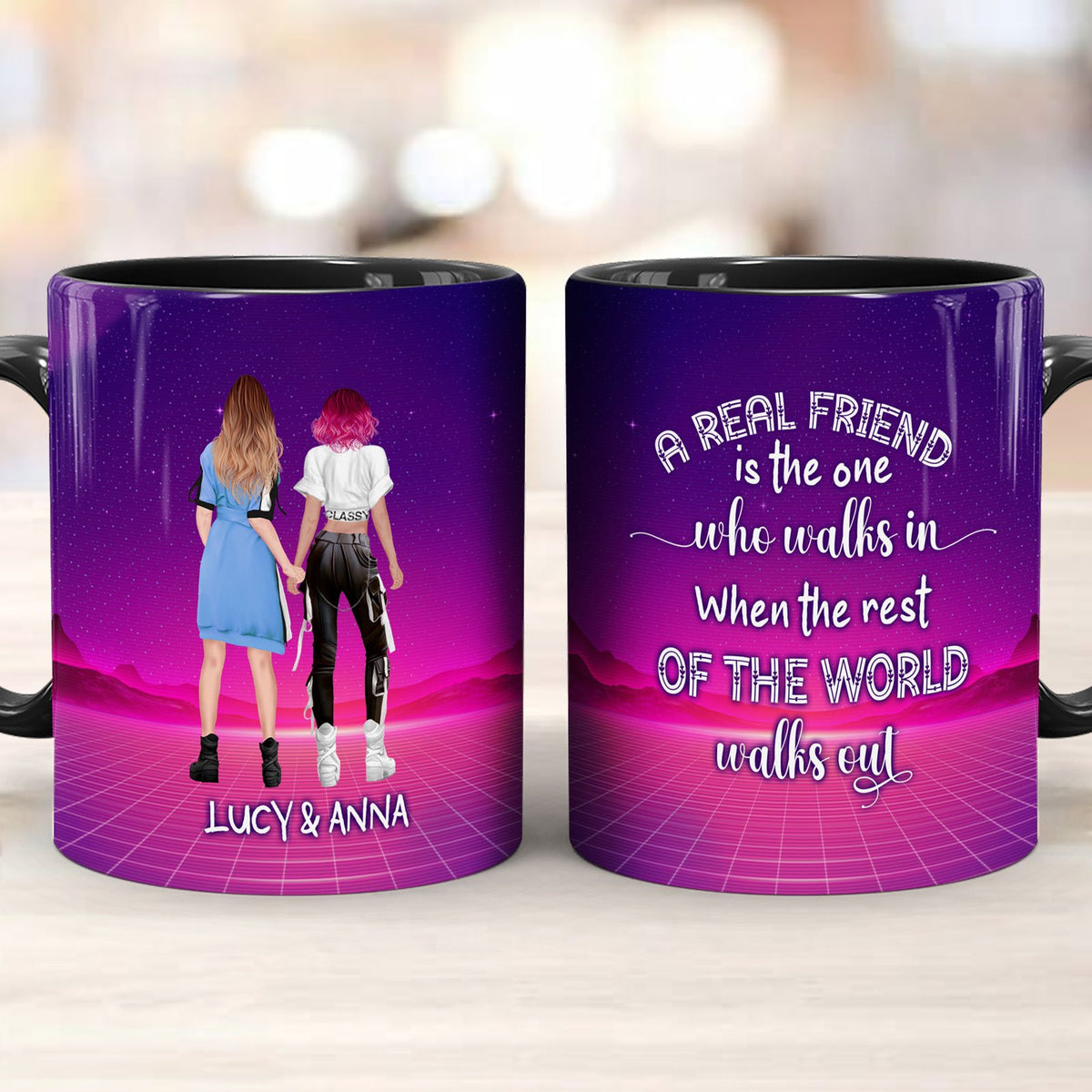 Best Friend When The Rest Of The World Walks Out Personalized Mug