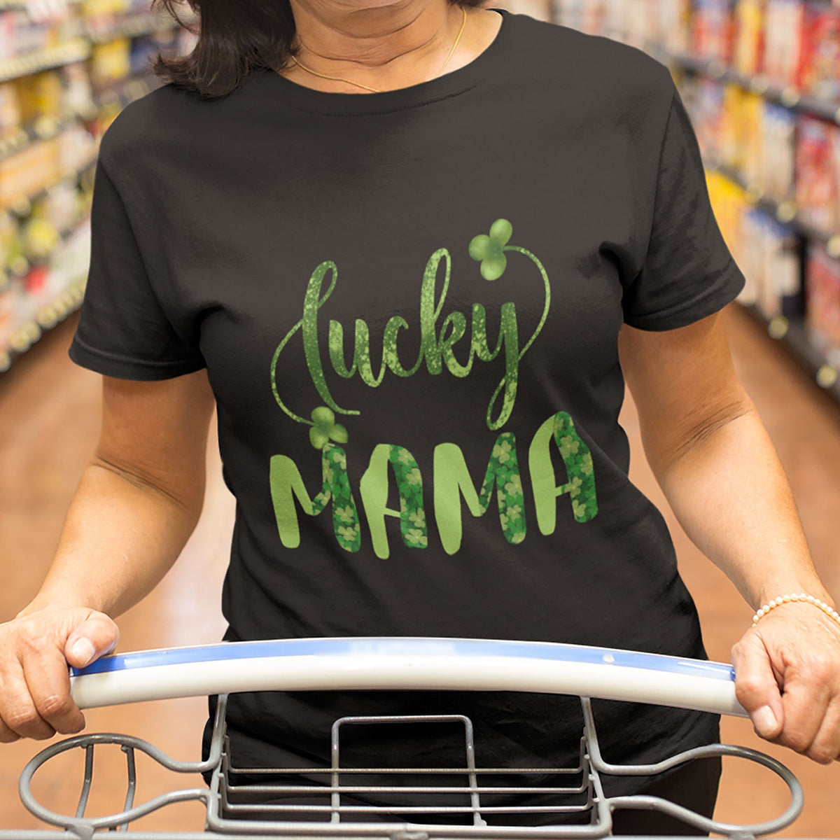 St Patrick's Day Mom Lucky Mama Green Shamrock TShirt