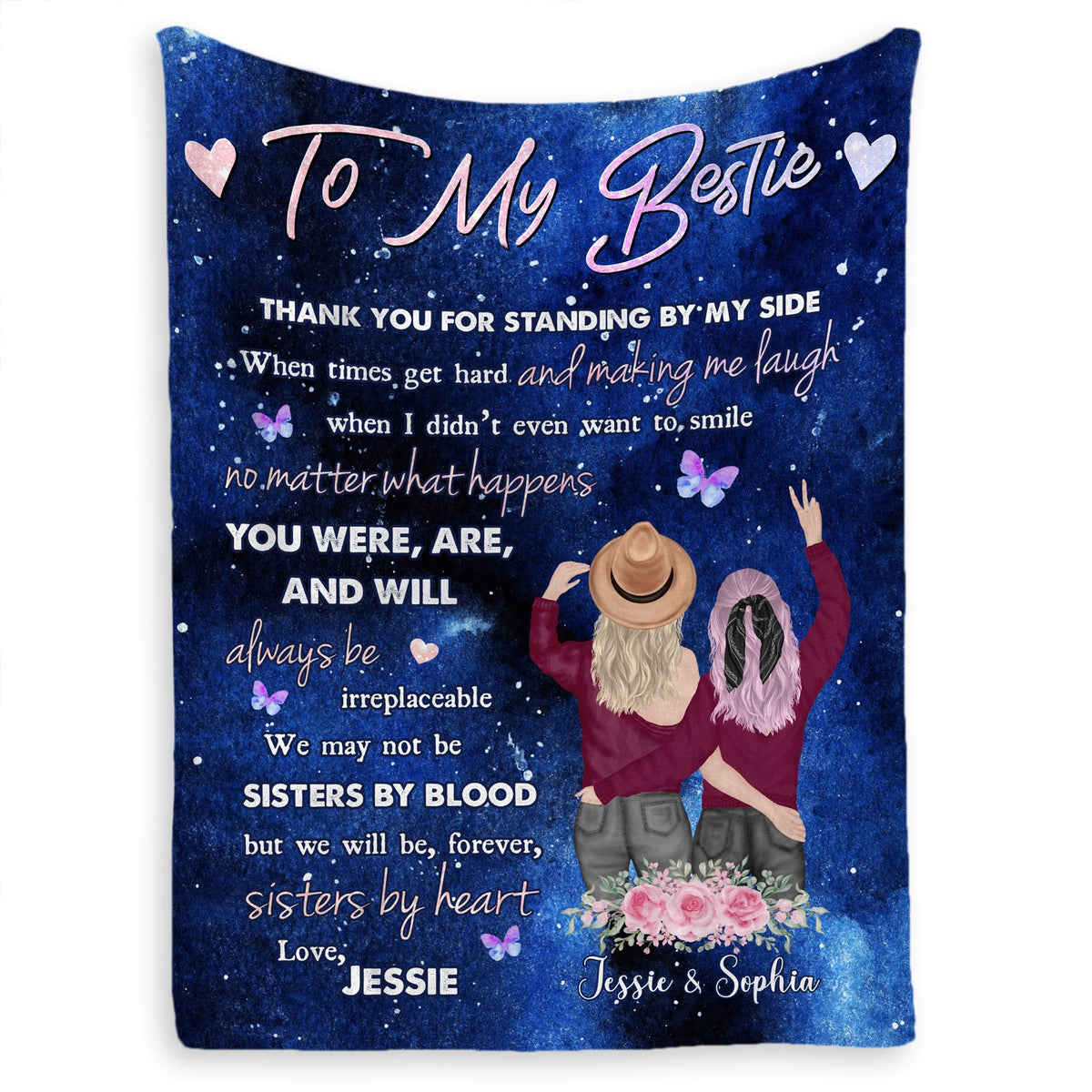 Best Friend We Will Be Forever Sister By Heart Personalized Blanket