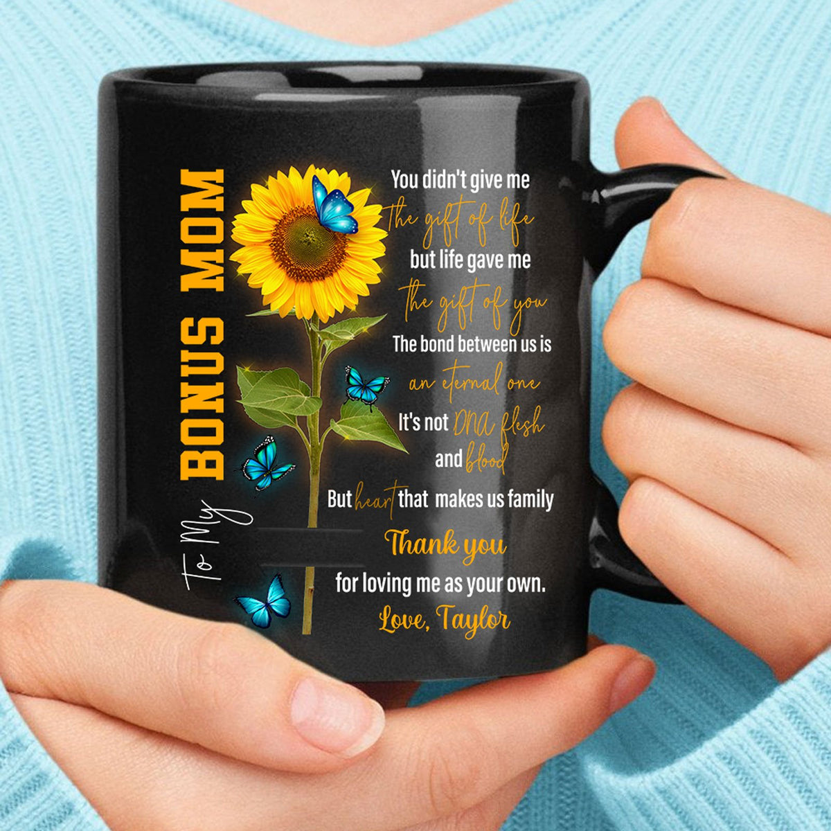 Personalized Gift For Bonus Mom Mug, Personalized Bonus Mom Gift From Step Daughter, Step Mom Gift Mug