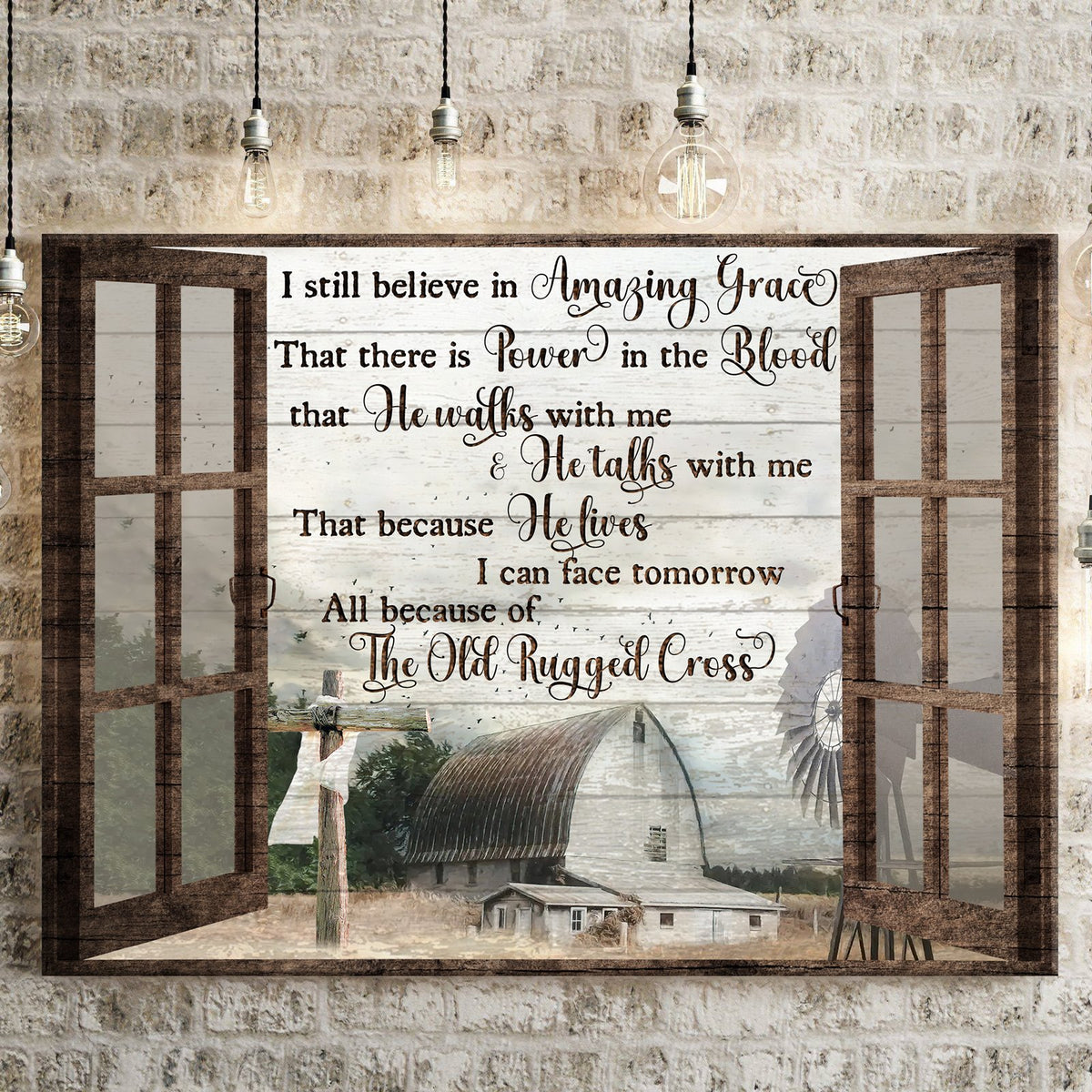 I still believe in Amazing Grace Jesus Barn Canvas Wall Art