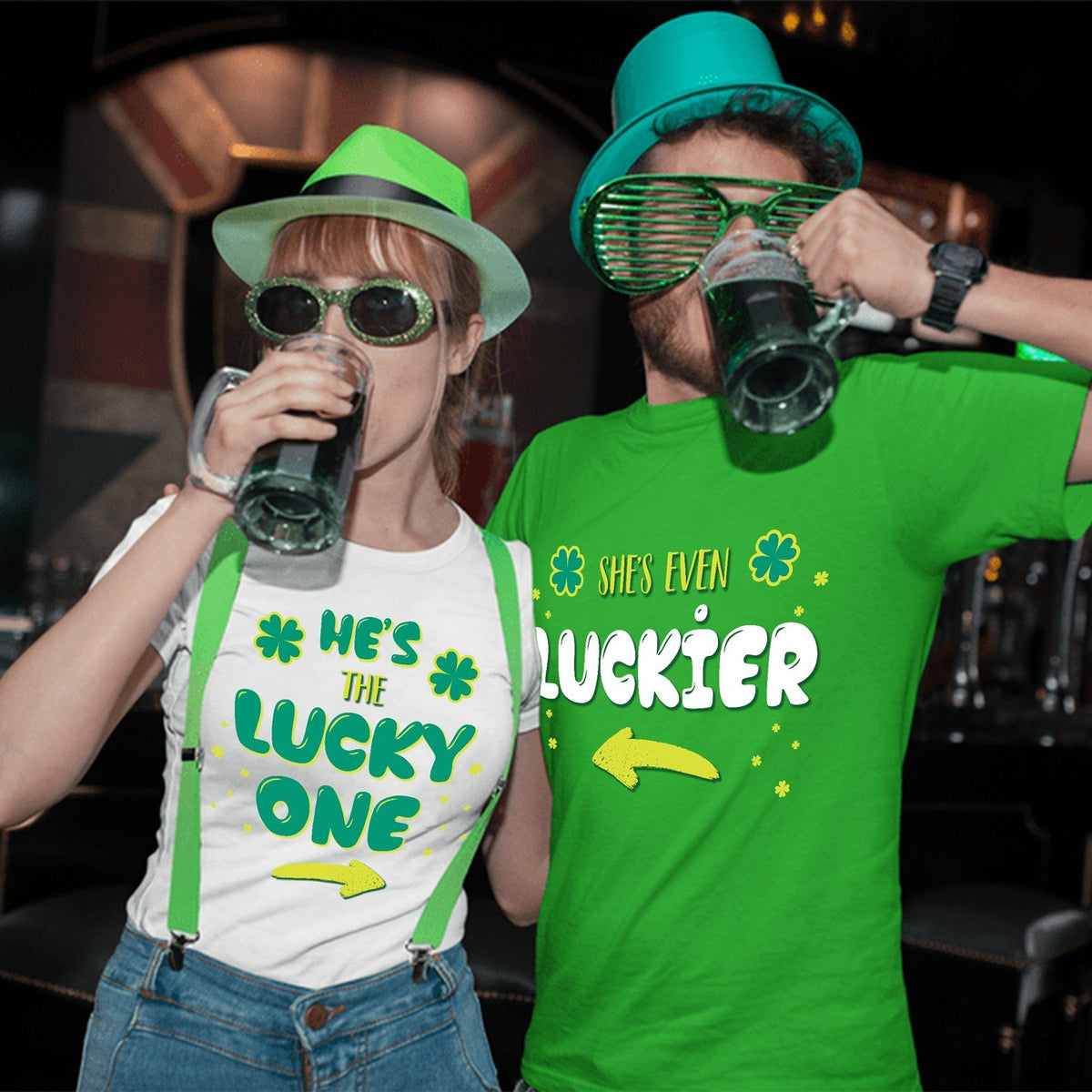 St. Patrick's Day Lucky Matching T-shirt Gift For Couple
