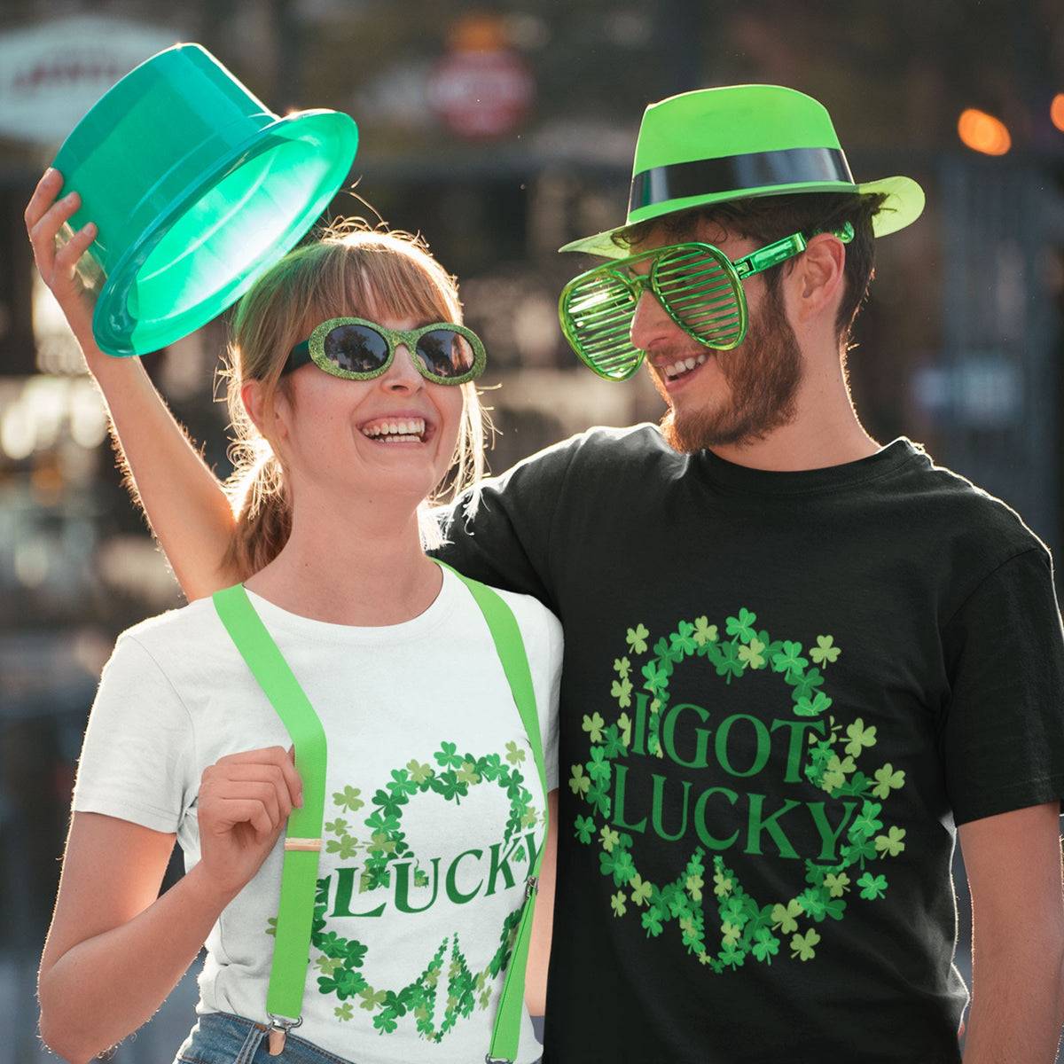 I Got Lucky St. Patrick's Day T-shirt Gift For Couple