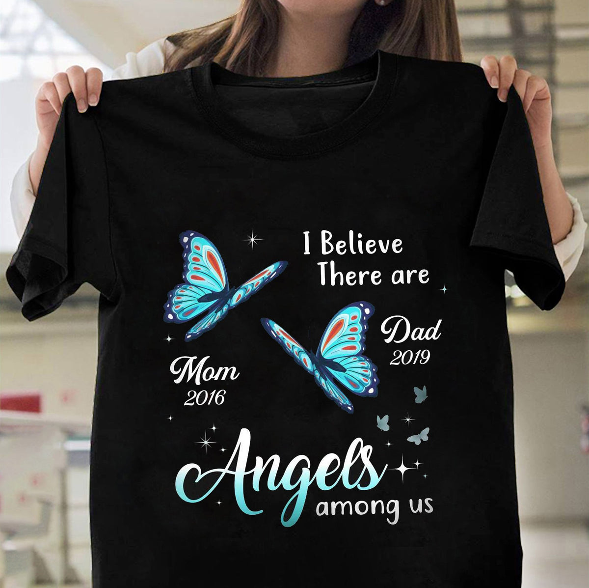 Personalized angels among us memorial shirt