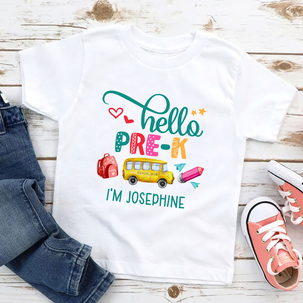 Back To School Hello PreK Funny Personalized Shirt