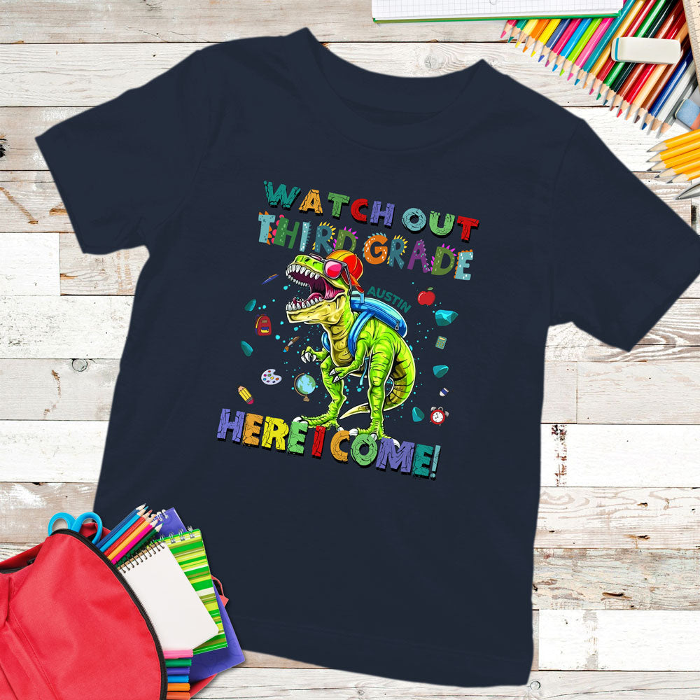Back To School Watch Out Third Grade Funny Personalized Shirt