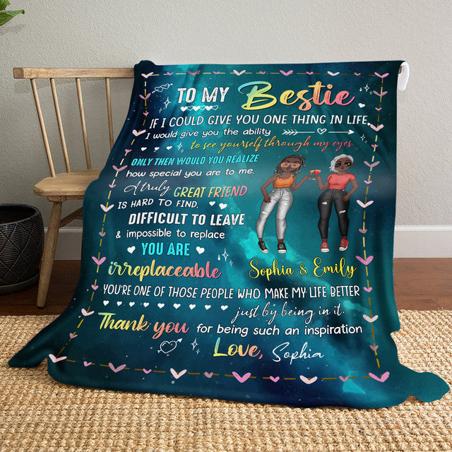 Best Friend 2 Chibi Girls Friendship To My Bestie Personalized Blanket