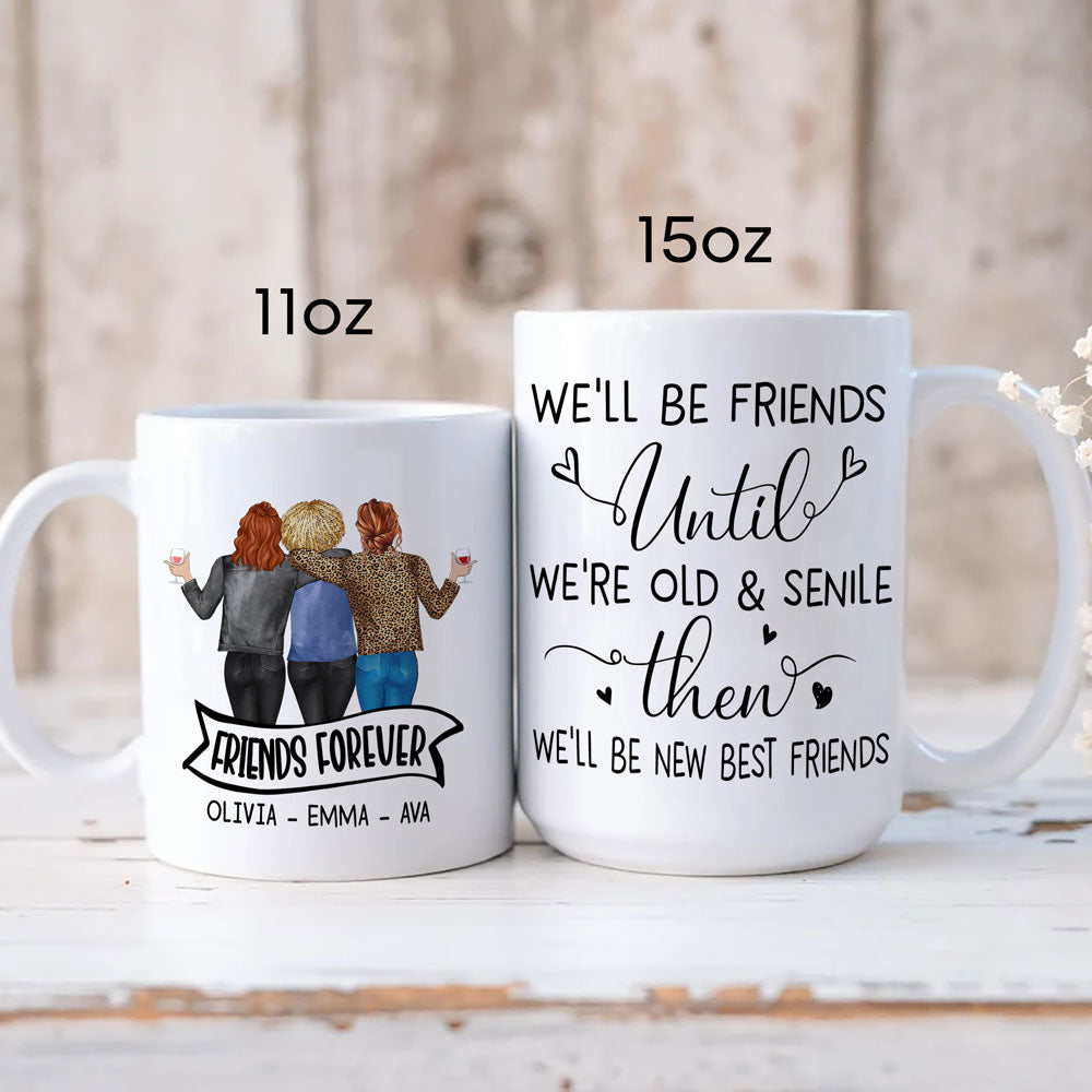 Best Friends BFF Old & Senile Funny Friendship Personalized Mug