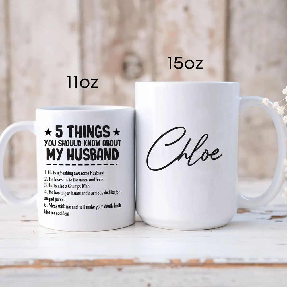 Couple 5 Things About Husband Funny Personalized Mug