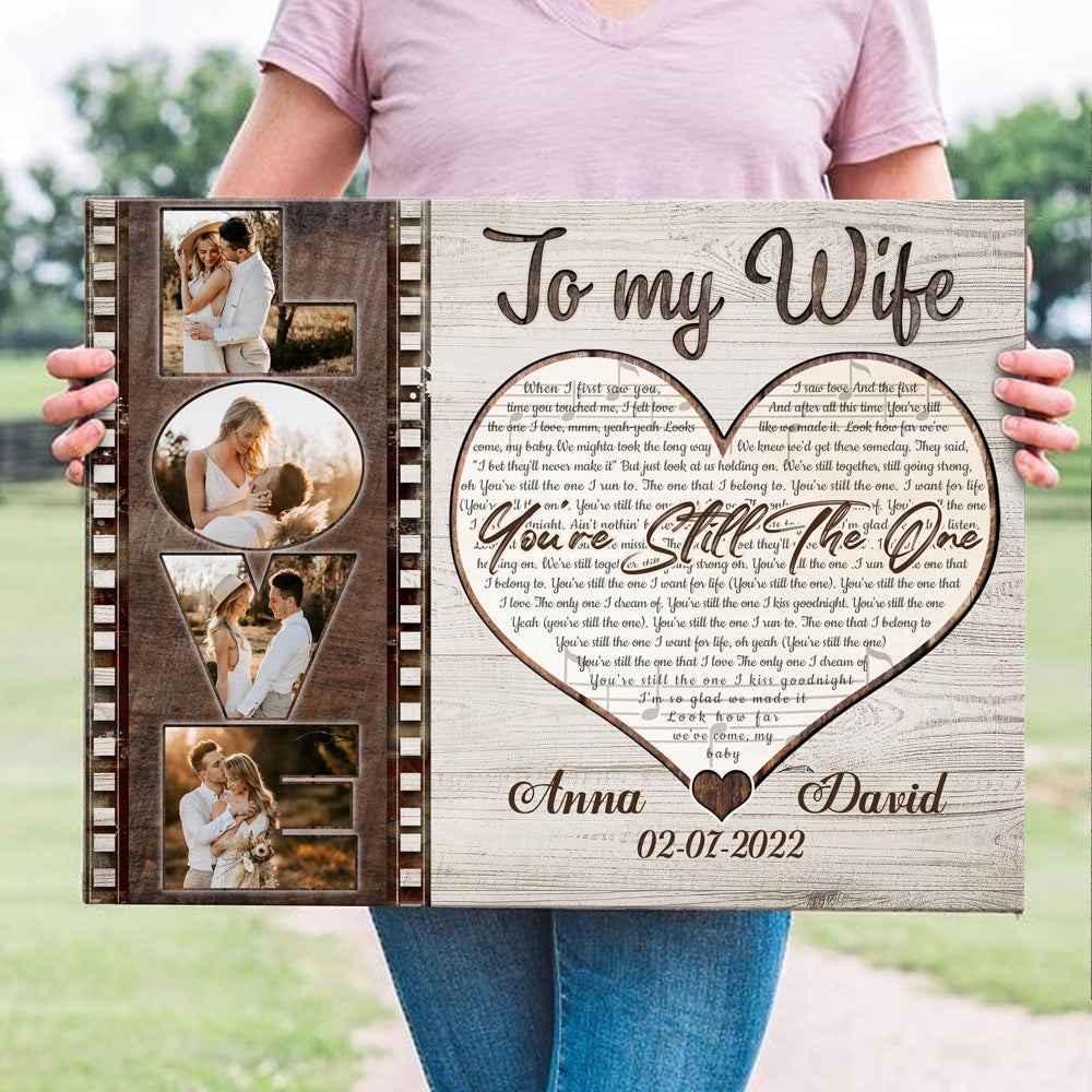 To My Wife Anniversary Love Film Roll Song Lyrics Personalized Canvas