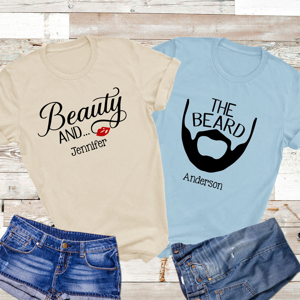 Couple Beauty And The Bread Anniversary Personalized Matching Shirt
