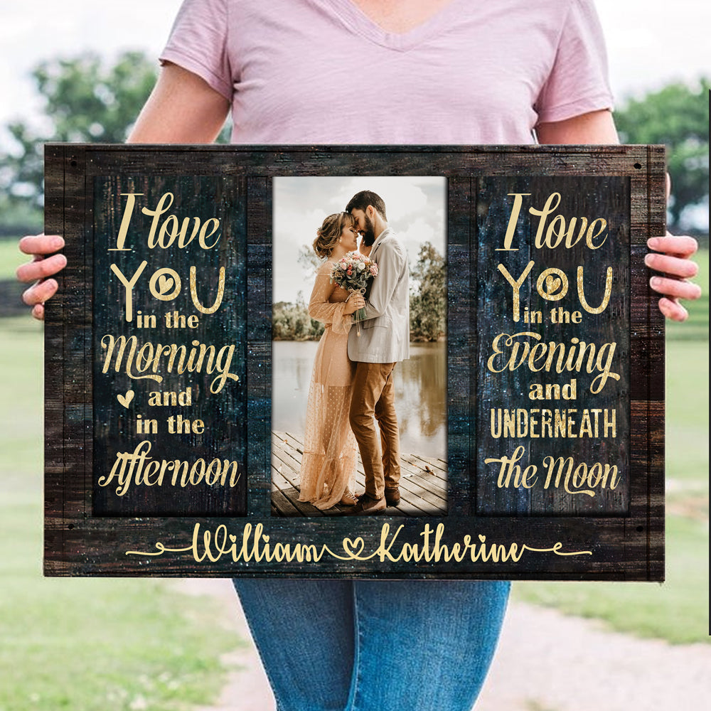 Couple Husband Wife Wedding Anniversary I Love You Personalized Canvas