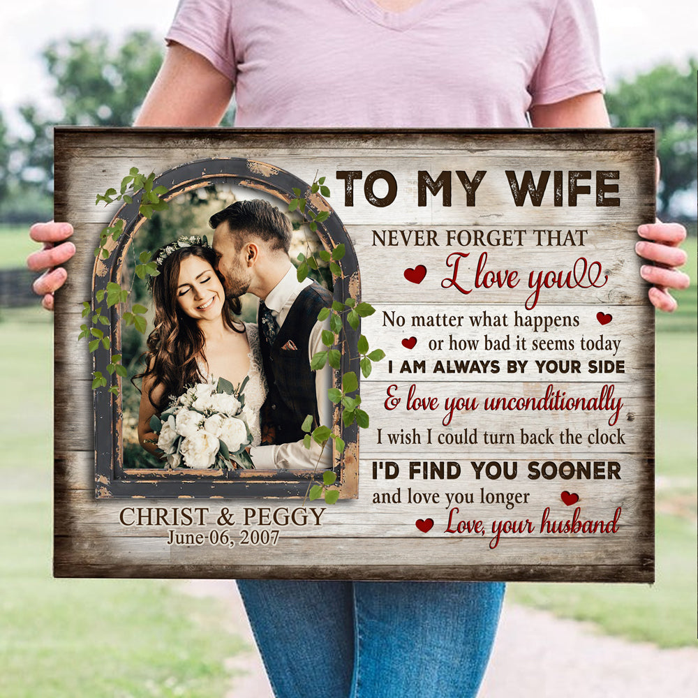 Couple My Wife Love Longer Wedding Anniversary Personalized Canvas