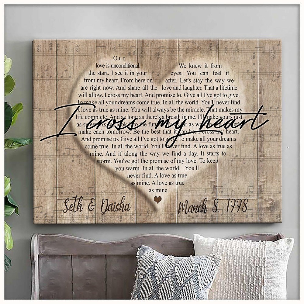 Personalized I Cross My Heart First Song First Dance Poster Gift For Her For Him