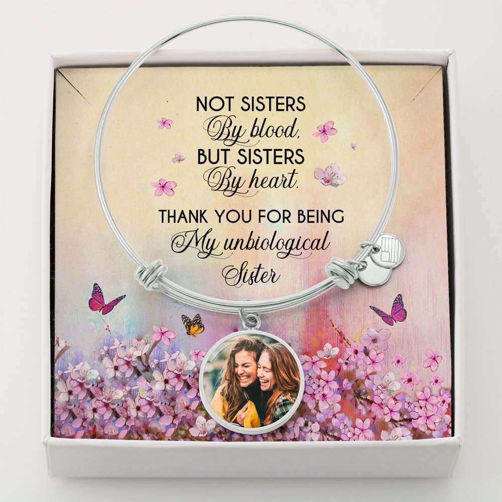 Personalized Gift For Unbiological Sister Best Friend Bracelet Bangle