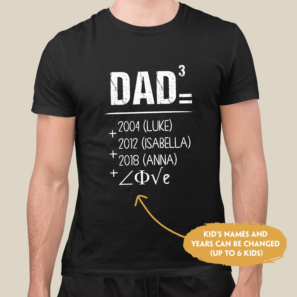 Dad Cubed Father Of Several Kids Math Calculation Personalized Shirt