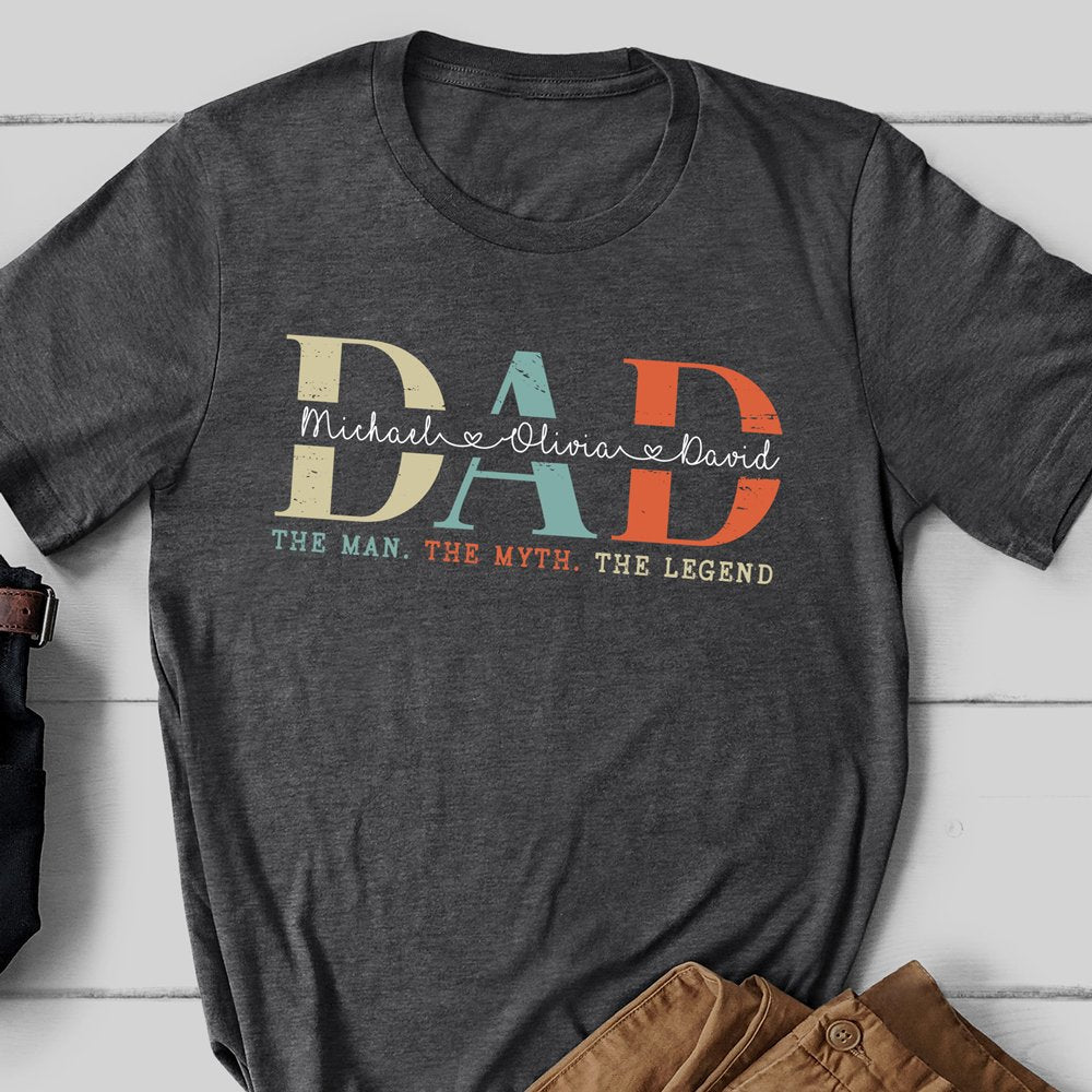 Dad The Man The Myth The Legend Vintage Dad Personalized Shirt