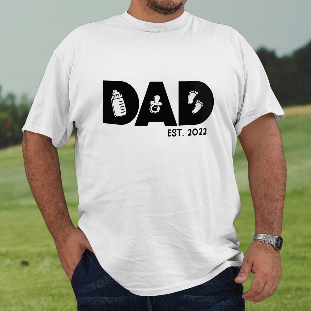 Dad Est New Dad First Time Dad Personalized Shirt Sweatshirt