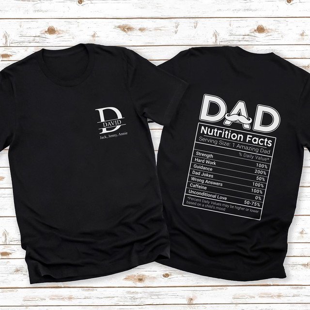 Dad Nutrition Funny Twosided Personalized Shirt