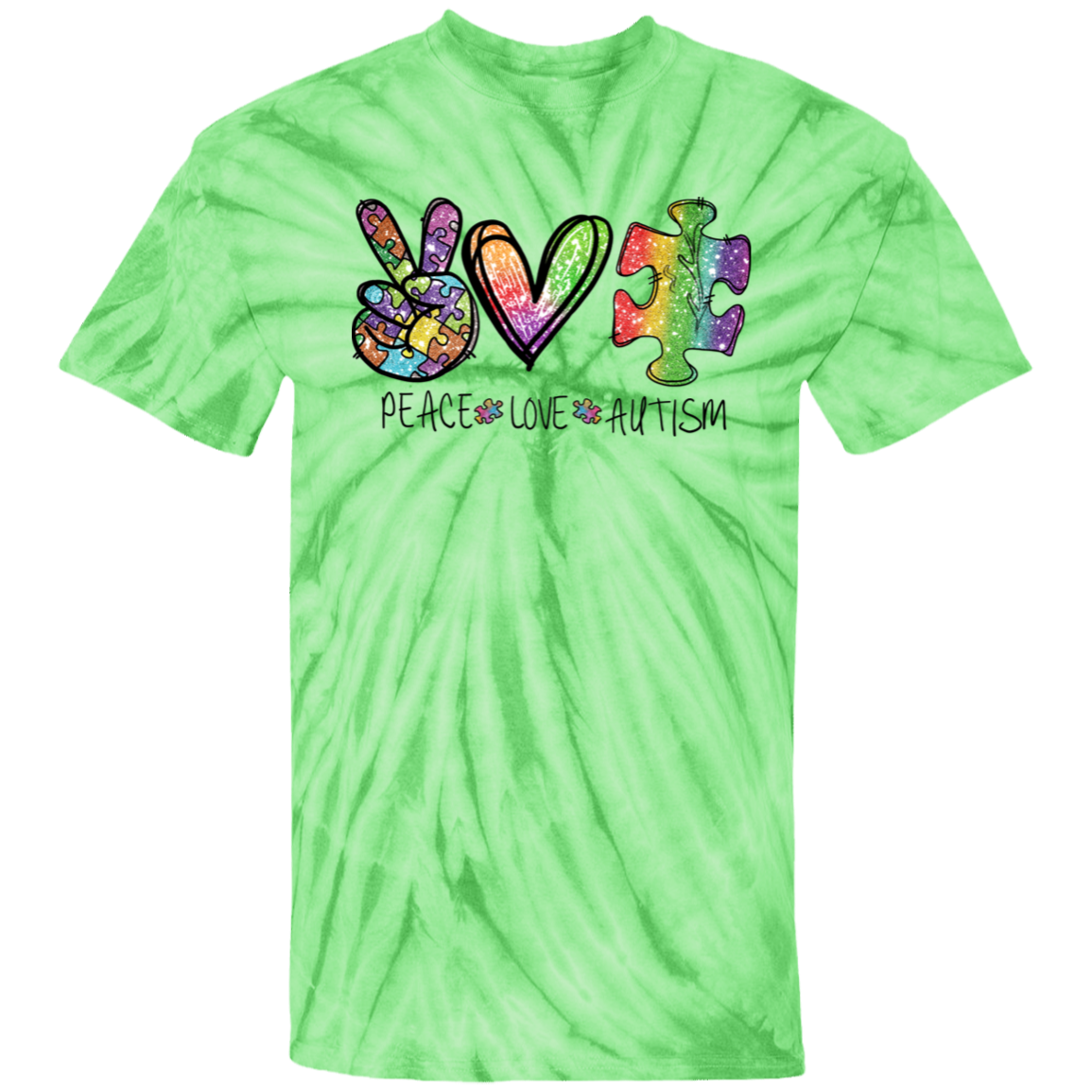 Peace love autism tie dye hippie t shirt