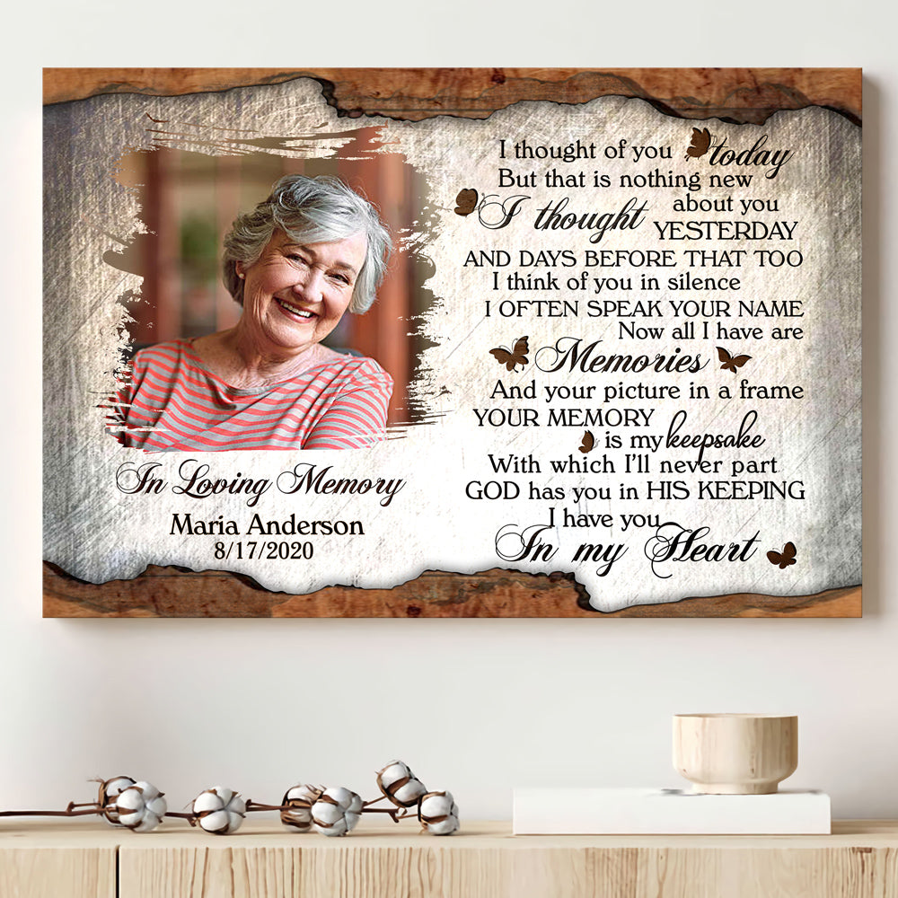 Family Member Though Of You Memorial Personalized Canvas