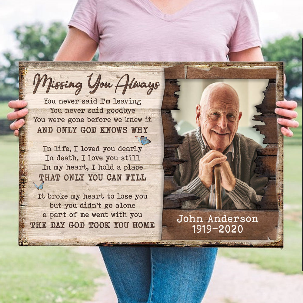 Family Sympathy Gift Loss Missing You Memorial Personalized Canvas