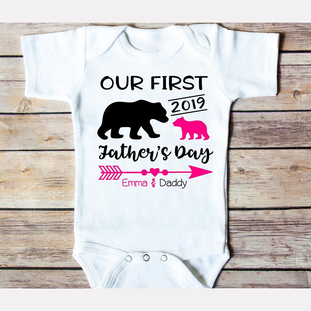 Personalized Our First Father's Day Baby Bear Onesie Baby Gift