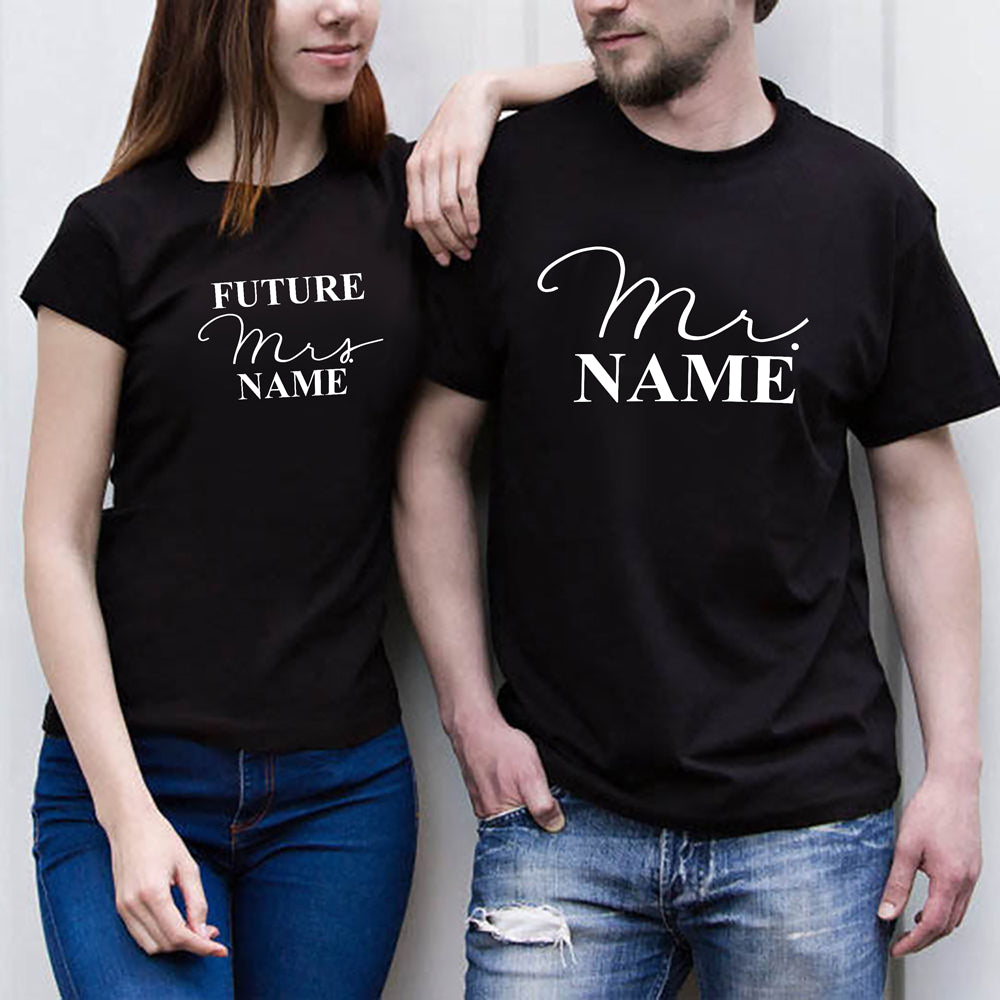 Personalized Future Mr And Mrs. Engagement Fiancee Fiance Gift For Couple Matching Tshirt