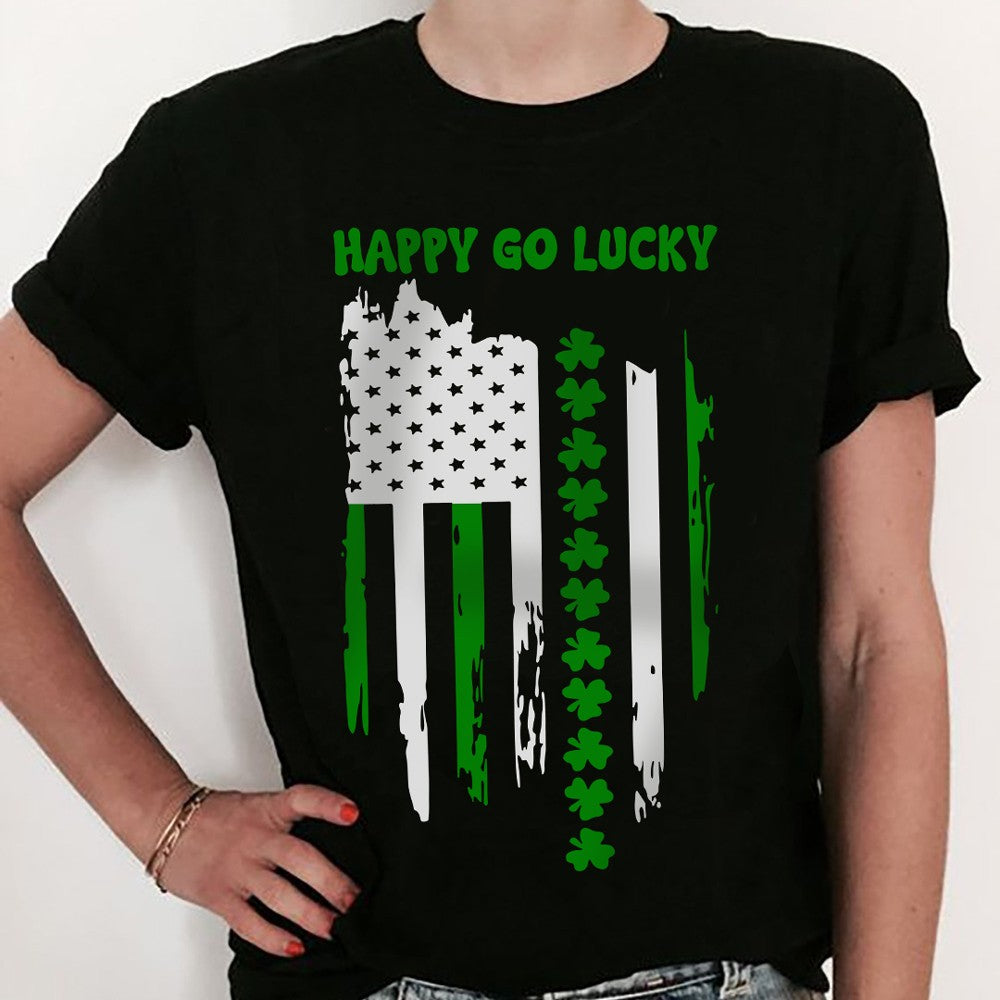 St. Patrick's DayHappy Go Lucky Green Shamrock TShirt