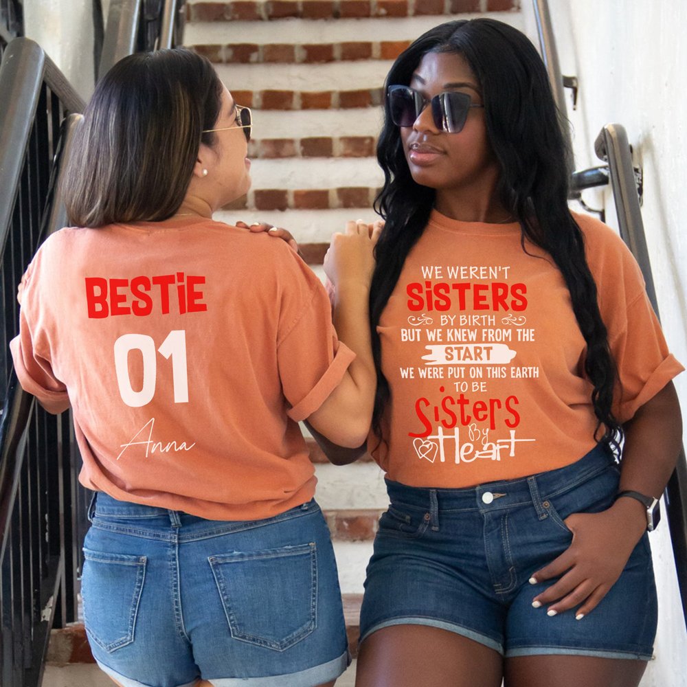 Best Friend Sisters By Heart Personalized TShirt