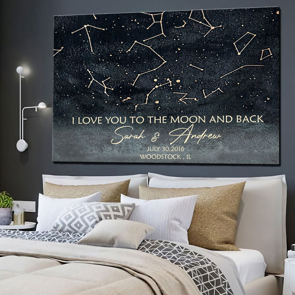 62798-Personalized Starmap Couple Wall Art Home Decor I Love You To The Moon And Back Canvas H2