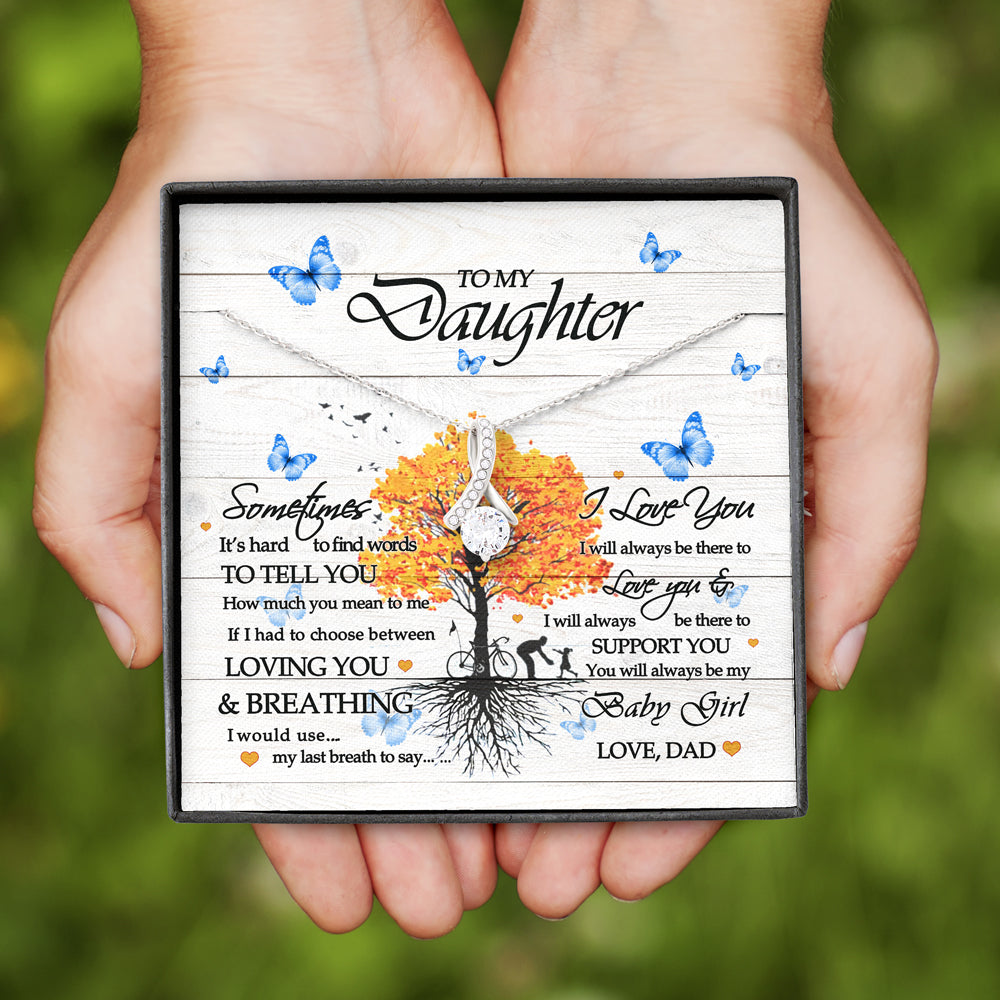 Gift For Daughter From Dad Alluring Beauty Necklace Message Card
