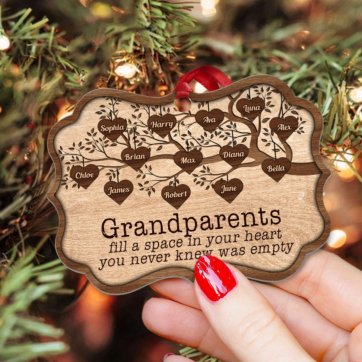 Grandchildren Fill A Space In Heart Ornament Personalized Gift For Grandparents