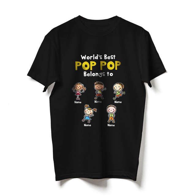 Grandpa Father's Day Pop Pop With Grandkids Names Personalized Shirt