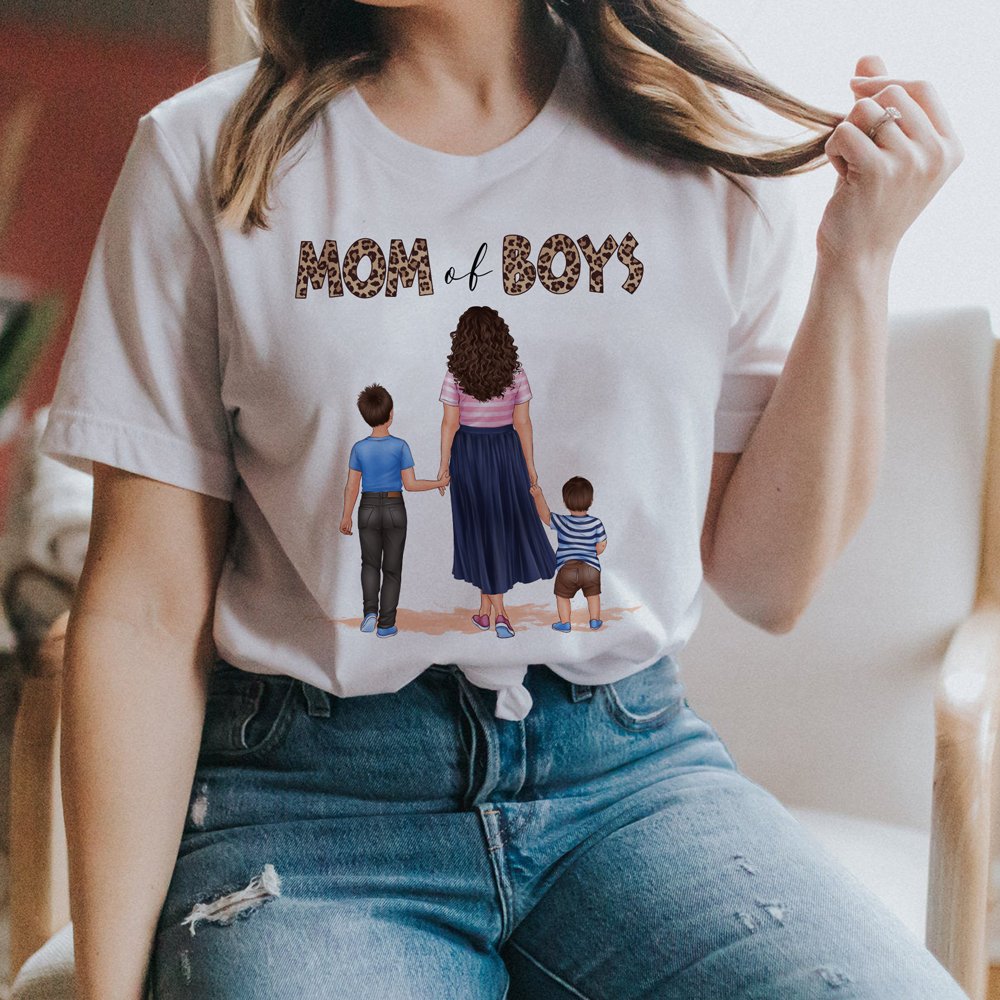 Personalized Gift For Mom, Mom of Boys Outnumbered Shirt