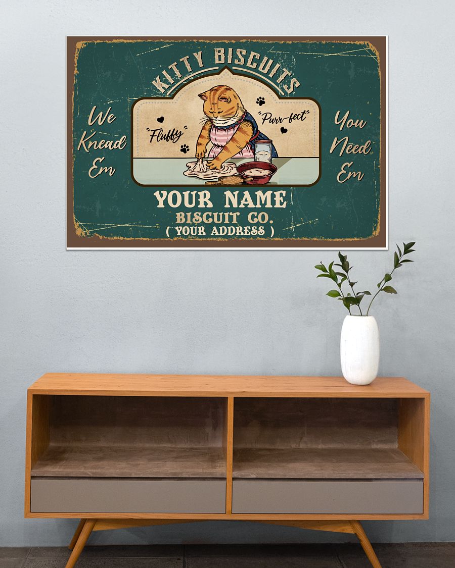 Personalized Kitty Biscuits Cat Canvas