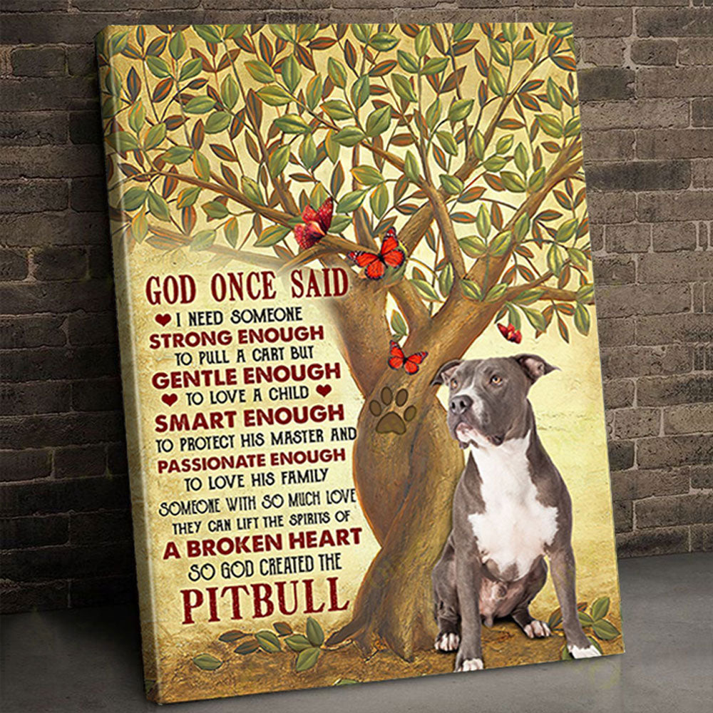 God Created The Pit Bull Canvas