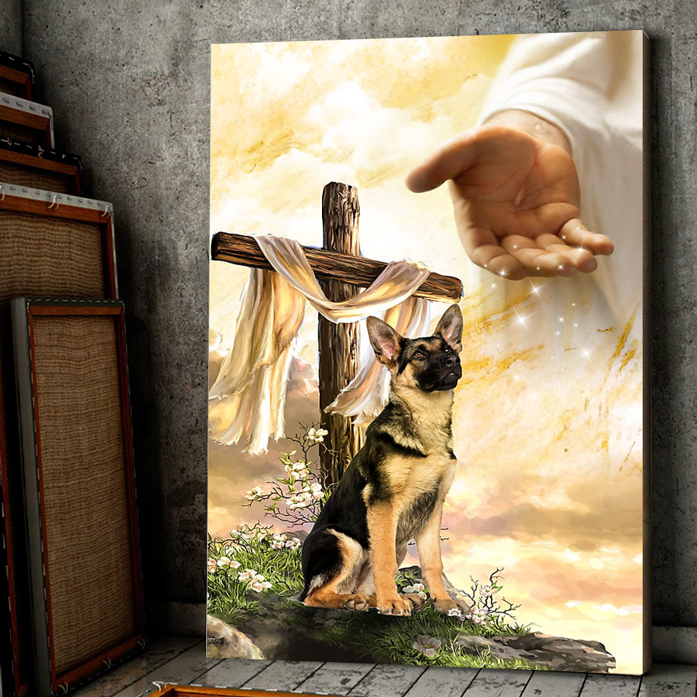 Gift For Dog Lover God's Hand And German Shepherd Canvas