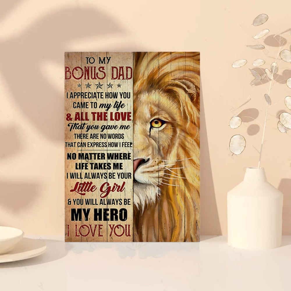 Gift For Step Dad, Bonus Dad Gift, Lion My Hero Poster