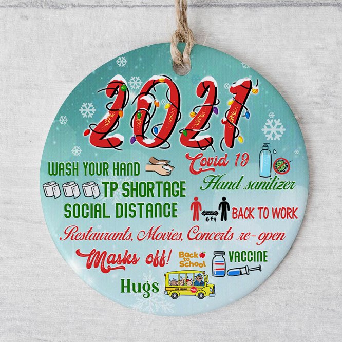 2021 Christmas Ornament, 2021 Pandemic Commemorative Bauble, 2021 Look Back Ornament